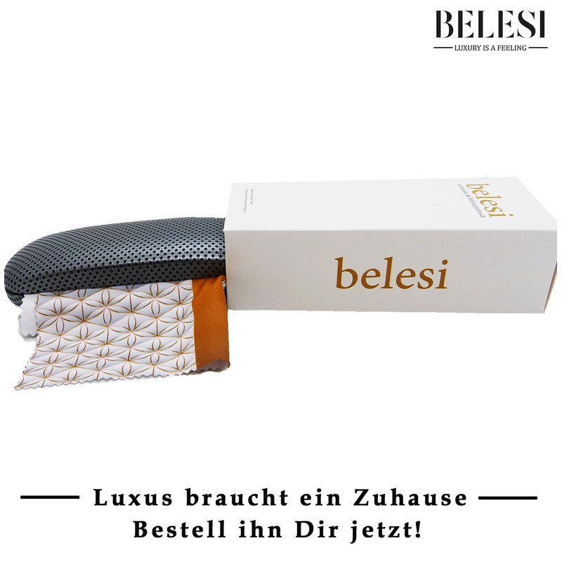 BELESI Glasses Case Hard Case with XL Glasses Cleaning Cloth