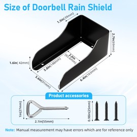 Doorbell Rain Cover,Ring Doorbell Cover,Waterproof Ring Doorbell Anti-Glare Cover，Ring Doorbell Rain Shield/Protector/Plate/Guard,Suitable for Access Control Keypad，Fingerprint Lock，Outdoor Keypad