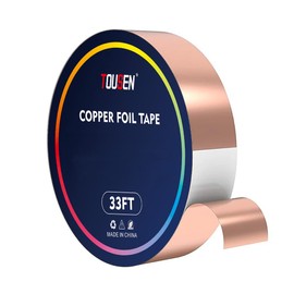 TOUSEN Double Conductive Copper Foil Tape (0.05mm x 1.5" x 33FT) – 99.95% Pure EMI Shielding, 0.05mm Thick for Electronics & Grounding