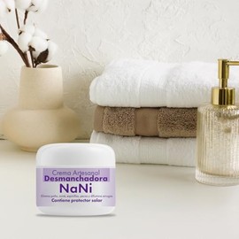 NaNi Crema Artesanal Desmanchadora, Crema Facial con Miel y Aloe Vera, con Protector Solar, para Paño, Acné y Arrugas