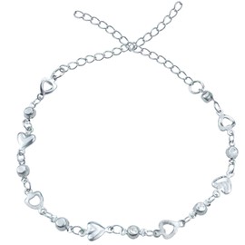 Qusmeiyici Silver Bracelet for Women, 925 Sterling Silver Bracelet Heart Bracelet Adjustable Ladies Bracelet Friendship Bracelet Love Heart Silver Bracelets for Womens Girls