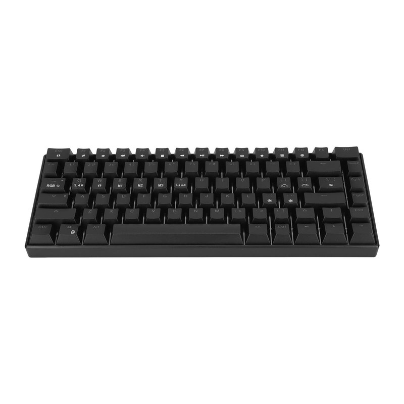 Mechanical Keyboard 82 Key RGB 3 Connection Modes Black Ergonomic