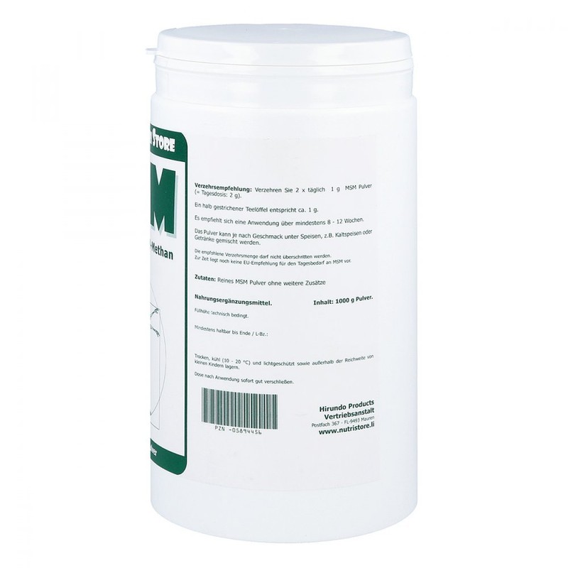 MSM 100% Pure Methyl-Sulfonyl-Methane Powder 1000 g Vegan
