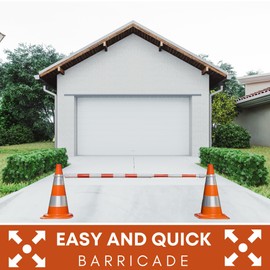 Retractable Traffic Cone bar - Pack of 6 - Barricade Retractable 4,2 to 7,2 ft for Traffic Cone - Cone bar Reflective for Work Zones, Area Protection.