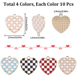 SUNNYCLUE 40Pcs 4 Colors Alloy Heart Charms Mini White Hearts Enamel Charm Bulk Love Red Pink Valentine's Day Charms for Jewelry Making Charms Supplies Keychain Dangles Earring Necklace DIY Craft