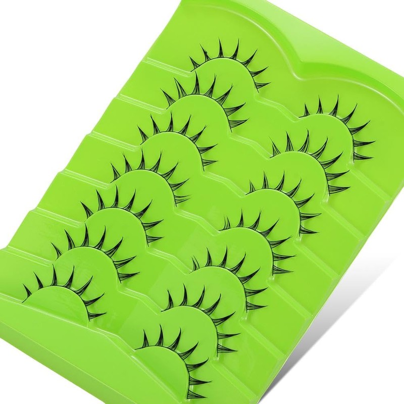 7 Pair Cartoon Eyelashes Japanese Anime Cosplay Eyelashes Spiky Wet