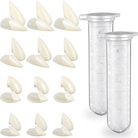 12 Pares Disfraz de Dientes de Vampiro 4 Tamaño Colmillos Dientes Falsos con 2 Pellets de Dientes para Fiesta de Disfraces Fiesta de Halloween Favores