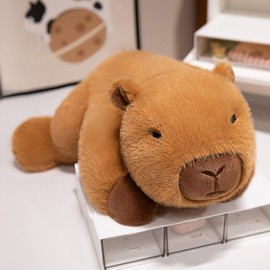 PEACH CAT Capybara Plush 11.8" Cute Capibara Stuffed Animals Soft Plushies Toys Gifts for Kids Brown