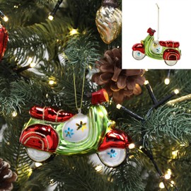 Glass Tree Decoration Mouth-Blown and Hand-Painted - Glass Tree Hanger - Christmas Tree Decoration - Christmas Tree Decoration (Vespa)