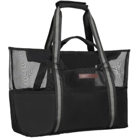 Puddle Pop Beach Bag, Large Capacity, 16.9 gal (46 L) (Fits Whole Family Luggage) Zippered Pool Bag, Mesh Bag, Tote Bag, Waterproof, Mesh, Leisure, Outdoor, Whole Tote, Black