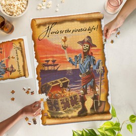 Lantern Press 1000 Piece Jigsaw Puzzle, Pirate with Plunder