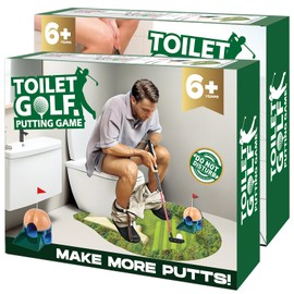 Anyflee Toilet Golf Game Prank Box, 2 PCS Empty Gag Gift Box, Wrap The Actual Gifts with a Fake Box, Funny White Elephant Gifts for Golfer, Husband, Dad, Brother and Boyfriend (Pack of 2)