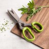 Edelstahl 5 Klinge Kräuterschere mit Reinigungskamm 19cm / 7.48in grün