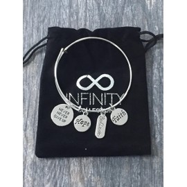 Infinity Collection Never Give Up Bracelet, Never Give Up Jewelry, Inspirational Charm Bracelet