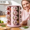 Yungyan Pink Rotating Spice Rack Seasoning Organizer with 16 Empty