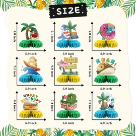 INNORU Dinosaur Birthday Table Honeycomb Centerpieces, Baby Shower Honeycomb Table Toppers Girl Boy Birthday Party Table Decorations Kids Dinosaur Favor Photo Booth Props 9 PCS