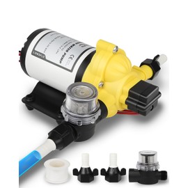 Rv Water Pump 12V DC 3.5GPM 50PSI On Demand Diaphragm Self Priming with Pressure Switch for Caravan, RV, Marine, Camper, Yacht, Marine, Garden, Agriculture Applications Bomba Presurizadora de Agua