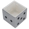 AB Tools Ceramic Dice Box Mirrored Silver Storage Trinket Jewellery