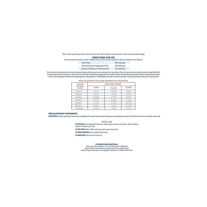 Robelle 2804 Calcium Hardness Increaser for Pools, 4-Pounds