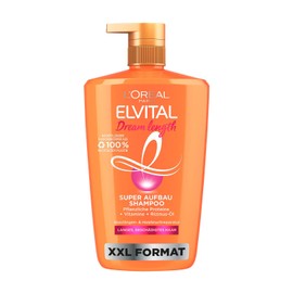 L'Oréal Paris Elvital XXL Shampoo Against Split Ends, For Dreamy Long Hair, With Castor Oil, Vitamins and Vegetable Proteins, Dream Length Super Building Hair Shampoo, 1 x 1000 ml