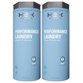 HEX Performance Laundry Detergent, Crisp, 100 Loads (Pack of 2) - Designed for Activewear, Eco-Friendly, Concentrated Formula