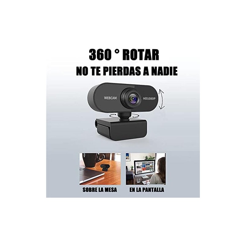 Camara Web 1080P HD, Webcam con Microfono, Camara para PC,