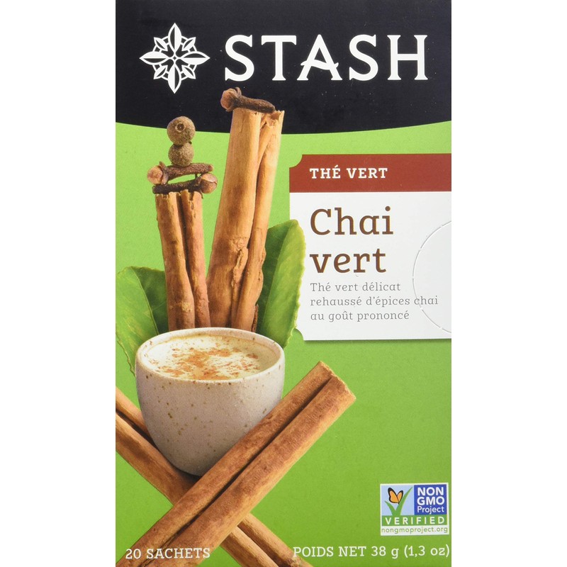 Stash Tea Chai Green Tea - Caffeinated, Non-GMO Project Verified