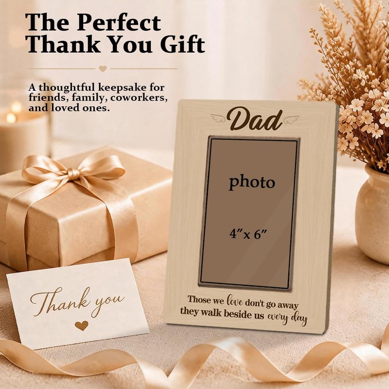 Dad Memorial Picture Frame Holds 4 x 6 Photo, Rustic
