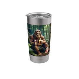 Bigfoot relaxing in hammock fancy drink TOURIST bug SPRAY Stainless Steel Insulated Tumbler