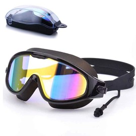 ZSZY Swim Goggles, Swimming Goggles, For Adults, Children, Clear, Wide Field of View, Leak Prevention, Anti-Fog, UV Protection, Adjustable Belt, For Beach, Beach, Beach, Swimming, Underwater, Unisex Type