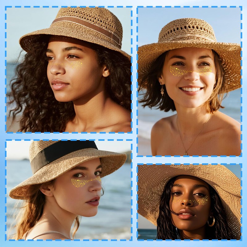 12 Pcs Sparkle Freckles,Glitter Freckles Face Tattoo with Hot Stamping,Face