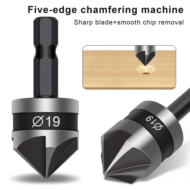 3 Pcs Countersink Drill Bit,Set Counter SinkBits Wood Countersunk Chamfer