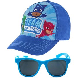 PJ Masks Baseball Cap and Adjustable Toddler Hat with Blue Sunglasses, 2-4 Or Boy for Kids Ages 4-7