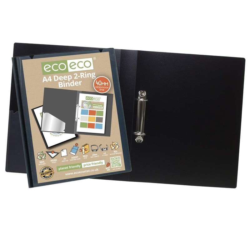 Lotus Professional A4 Deep Ring Binder - Premium Black Presentation