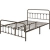Topeakmart Queen Size Victorian Style Metal Bed Frame with Headboard/Mattress