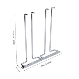 Hapivida Wine Glass Rack, 10.2inch Double Row Wine Glass Holder Wall Mount Stemware Rack Under Cabinet Iron Hanging Stemware Holder for Bar Kitchen