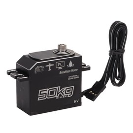 RC Steering Servo, 25T 50KG High Torque Brushless Servo, Waterproof Aluminum Alloy Full Metal Gear RC Servo Motors for 1/8 1/10 Remote Control Cars, DIY Robotic