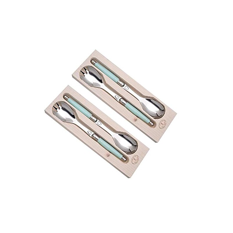 (D) Laguiole Flatware, Jean Dubost Salad Servers in a Tray