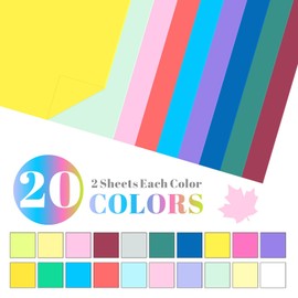 40 Pack Colored Cover Cardstock, 8.5 x 11 Inch, 20 Assorted Colors, 180 GSM / 65 lb Thick Construction Paper for DIY Crafts, Card Making, Scrapbooking, Cricut, School Supplies, Printer & Office Use