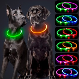 Kpuplol LED Dog Glow Collar, Dog Light, Walk, Puppy, Collar, Dog Training Collar, For Small, Medium, Large Dogs, Pet Supplies, TPU Material (Visible From 1696.6 ft (500 m) Ahead, Pet Night, Safety,