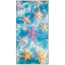 YISUMEI Starfish Beach Towels for Adults Extra Large 180 x 90 cm, Microfibre Lightweight Quick Dry Towel for Swimming Pool Cruise Travel Sports Camping