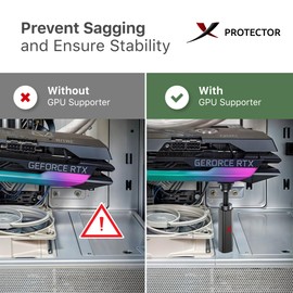 X-Protector GPU Support Bracket - Large GPU Sag Bracket 2.9" - 5" - Premium GPU Stand with Rubber Pad - Ideal Graphics Card Support for The Most Set Ups!
