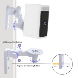 TEKCAM Camera Wall Mount Compatible with Wyze Battery Cam Pro, Camera Corner Mounting Bracket 180°Adjustable Security Camera Ceiling Mount for Drill Installation, 2 Pack, White