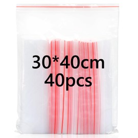 30x40cm Resealable Clear Plastic Bags, Large Grip Seal Bags, 40Pcs Plastic Bag Storage, Thickening and Durable, Plastic Bags Sealable for Kitchen Storage, Office Supplies, Stationery Storage ect.