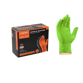ANBOSON 10mil Disposable Nitrile Gloves Chemical Resistant Mechanic Gloves Green Rubber Gloves Heavy Duty Latex Free Industrial