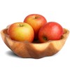 Wooden Bowl for Kitchen Counter, Decorative Fruit Bowl, Teak Wood