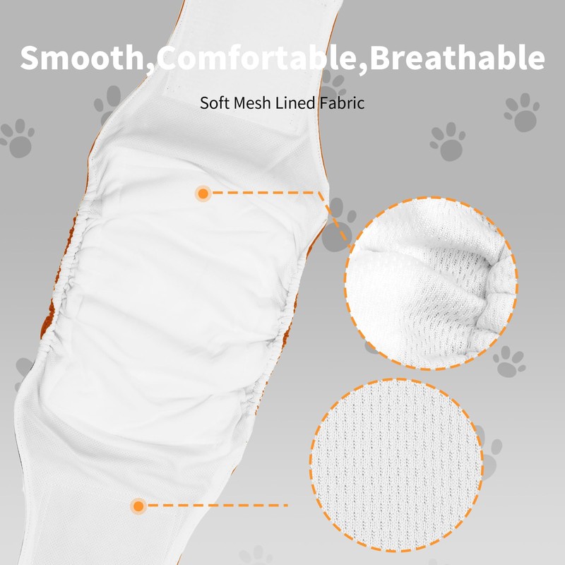 vecomfy Pañales para Perros Machos (Paquete de 5), Lavables, Reutilizables,