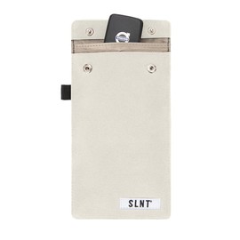SLNT Signal Blocking Faraday Key Fob Case with Silent Pocket - Car Anti Theft Device Shields Against All Signal Types, Including RFID Blocking & Durable Faraday Bag, Fits Most Keyfobs (Natural, Small)