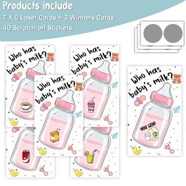 Feyerr Party Hearty Baby Shower Games for Girl Baby Shower Games 38 Raffle Cards Scratch Off Game