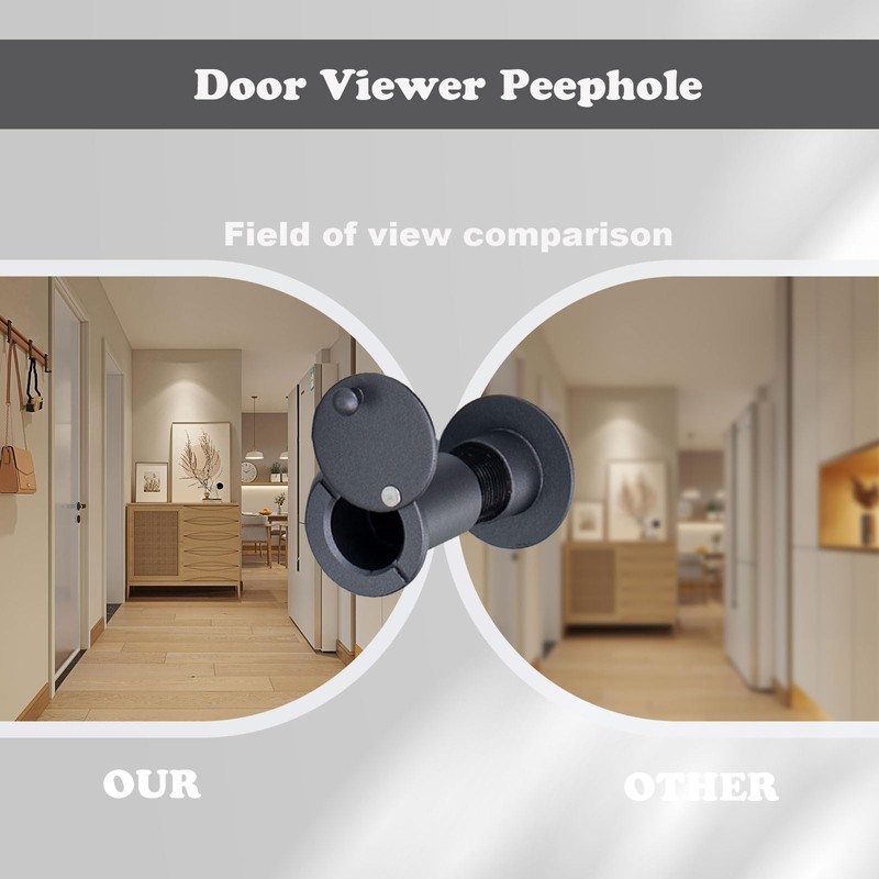 200° Wide Angle Optical Glass Lenses, Door Viewer with Privacy